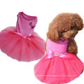 New fashion dog Princesa vento vestuário rosa cão vestido de noiva